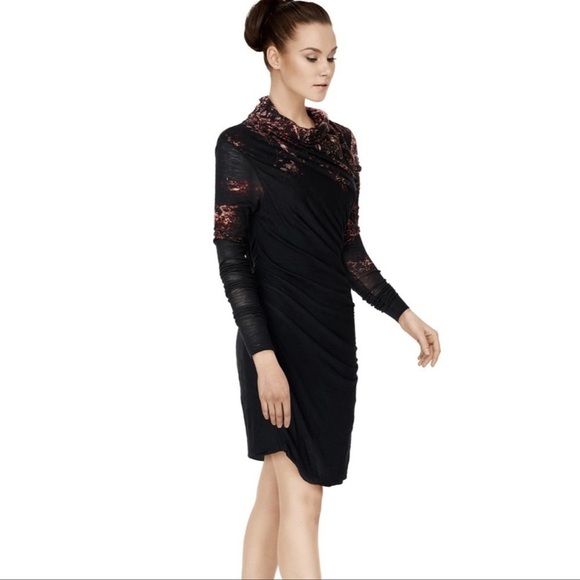 Helmut Lang Wool Rutched Bodycon Asymmetrical Dress - Picture 12 of 12